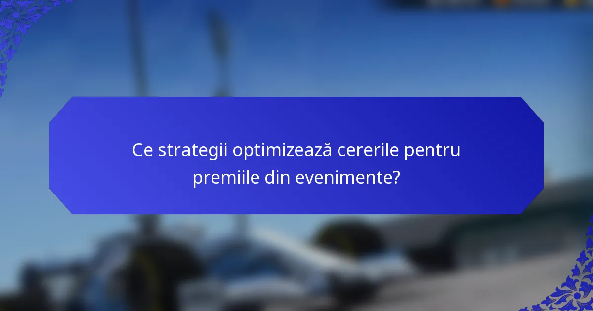 Ce strategii optimizează cererile pentru premiile din evenimente?