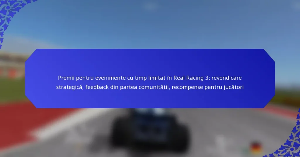 Premii pentru evenimente cu timp limitat în Real Racing 3: revendicare strategică, feedback din partea comunității, recompense pentru jucători