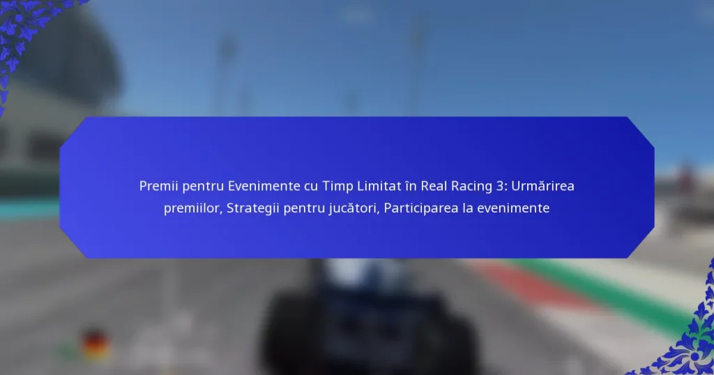Premii pentru Evenimente cu Timp Limitat în Real Racing 3: Urmărirea premiilor, Strategii pentru jucători, Participarea la evenimente