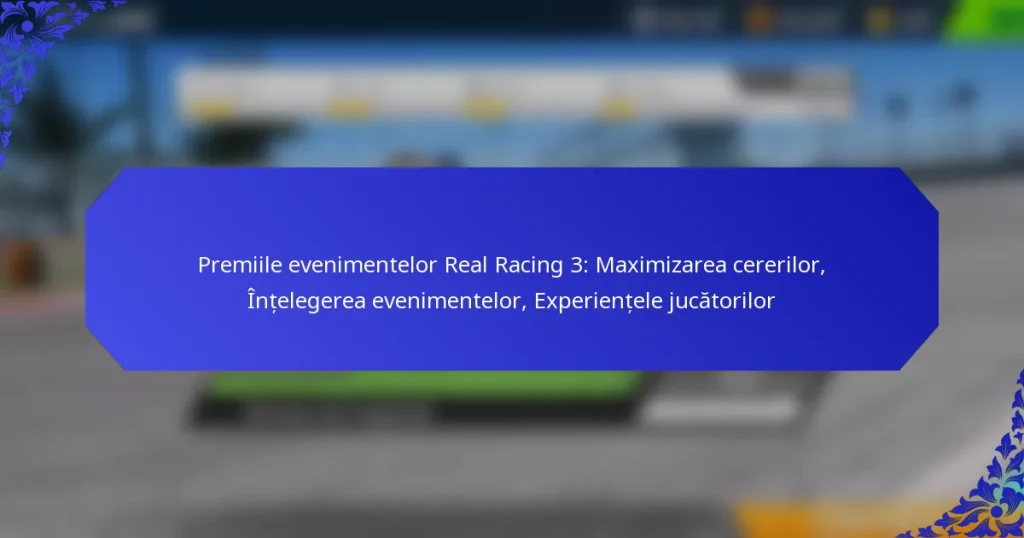 Premiile evenimentelor Real Racing 3: Maximizarea cererilor, Înțelegerea evenimentelor, Experiențele jucătorilor